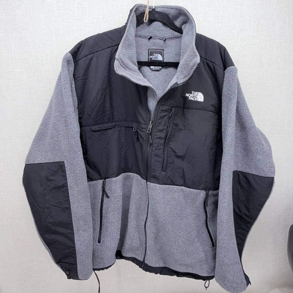 The North Face Denali Polartec Fleece Jacket Mens XL Grey Black Full Zip